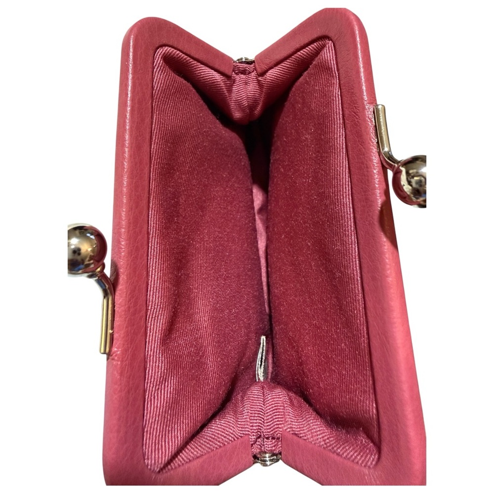 Coach Embossed Leather Kiss-Lock Coin Purse in Sunset Red, NWT - Picture 11 of 11